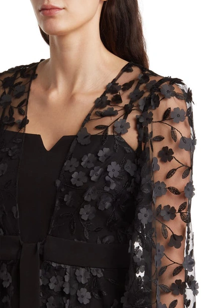 Julia Jordan 3d Embroidered Jumpsuit In Black