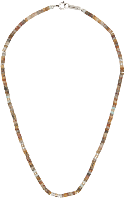 Shop Isabel Marant Beige Perfectly Man Necklace In Nlsi Natural/silver