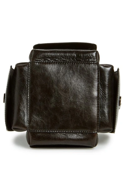 Shop Acne Studios Mini Rev Multipocket Cube Bag In Dark Brown