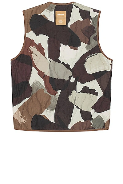 Shop Norse Projects Peter Camo Nylon Insulated Vest In Espresso