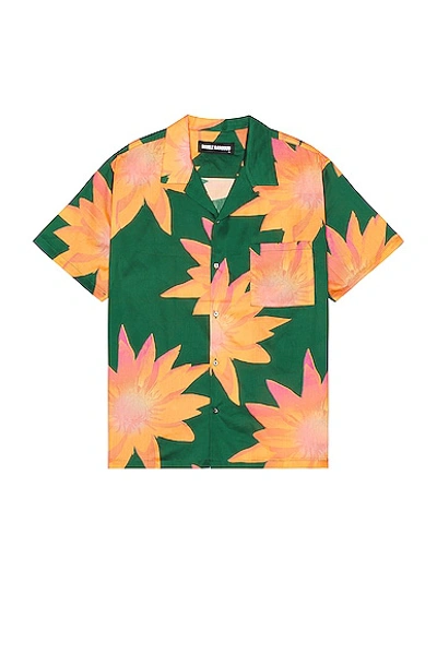 Shop Double Rainbouu Short Sleeve Hawaiian Shirt In Blood Orange