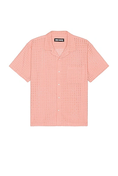 Shop Double Rainbouu Short Sleeve Hawaiian Shirt In Peachy Anglais