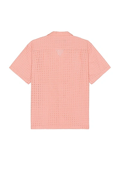 Shop Double Rainbouu Short Sleeve Hawaiian Shirt In Peachy Anglais