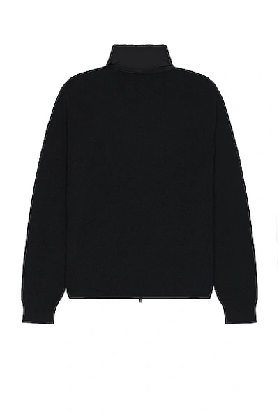 Shop Moncler Zip Sweater Cardigan In Black