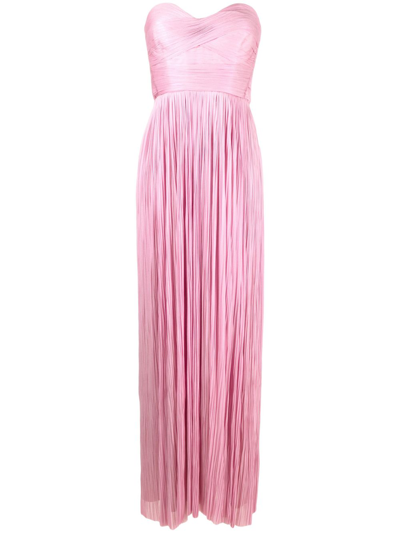 Shop Maria Lucia Hohan Pink Karlie Pleated Maxi Dress