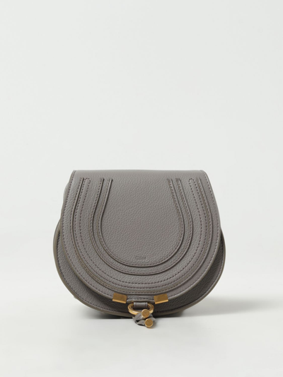 Shop Chloé Marcie  Bag In Grained Leather In Grau