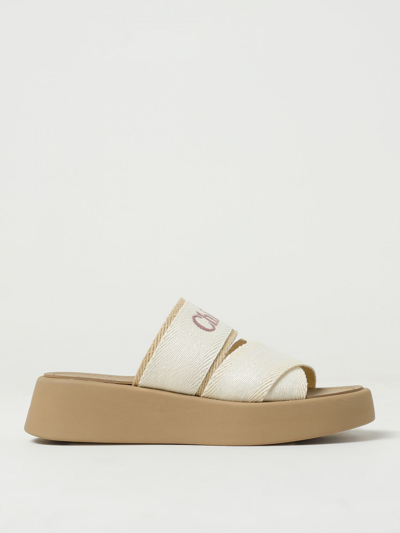 Shop Chloé Flat Sandals  Woman Color Cream