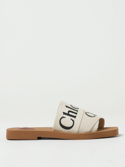 Shop Chloé Flat Sandals  Woman Color White
