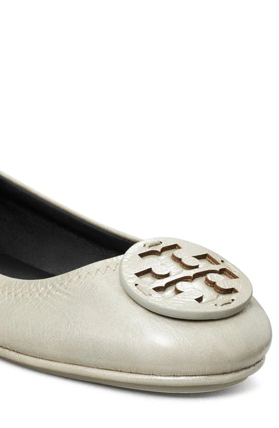 Shop Tory Burch Minnie Travel Ballet Flat In Stone Gray