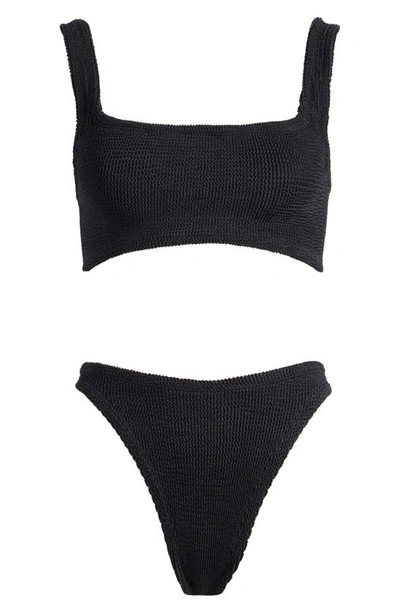 Hunza G Xandra Crinkle Sleeveless Bikini In Black