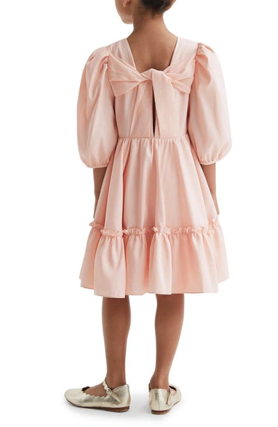 Shop Reiss Kids' Toby Tiered Puff Sleeve Dress In Pink