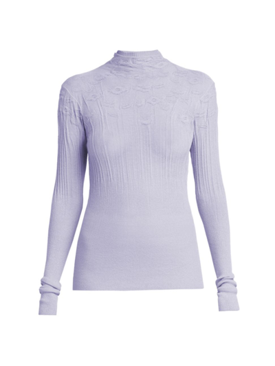 Shop Bottega Veneta Women's Semi-sheer Cotton-blend Top In Amethyst