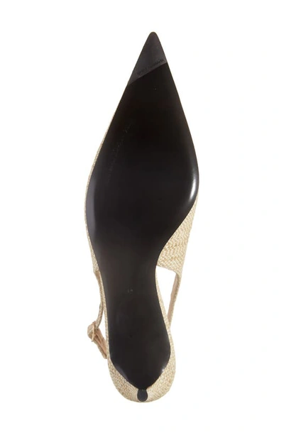 Dolce & Gabbana Raffia Dg Medallion Slingback Pumps In Light Raffia