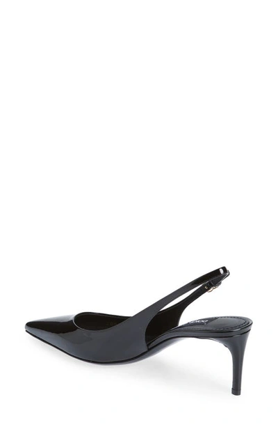 Shop Dolce & Gabbana Lollo Patent Leather Slingback Pump In Black