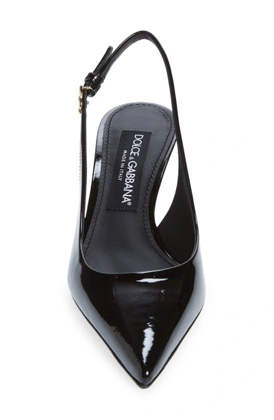 Shop Dolce & Gabbana Lollo Patent Leather Slingback Pump In Black