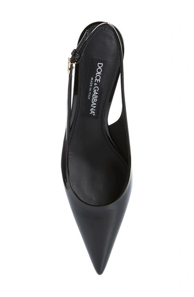 Shop Dolce & Gabbana Lollo Patent Leather Slingback Pump In Black