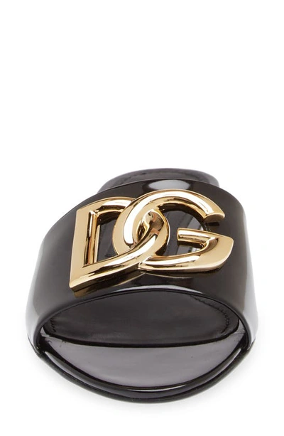 Shop Dolce & Gabbana Dolce&gabbana Dg Logo Slide Sandal In Black