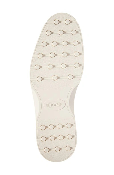 Tod's Logo Embossed Suede Loafers In Creta Chiaro