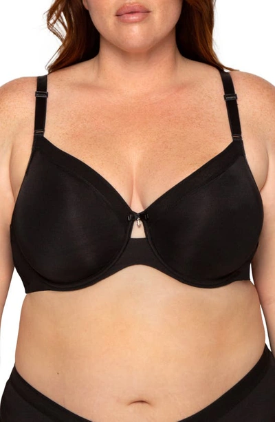 Shop Curvy Couture Silky Smooth Underwire Unlined Bra In Black