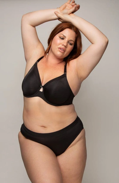 Curvy Couture Micro Unlined Bra In Black