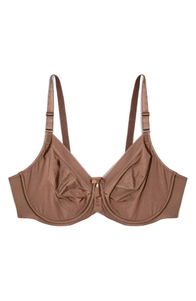 Shop Curvy Couture Silky Smooth Underwire Unlined Bra In Sweet Tea