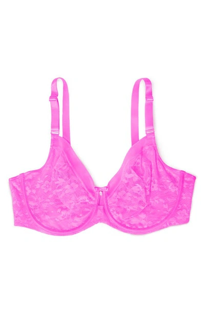 Curvy Couture No-show Lace Underwire Unlined Bra In Flirt
