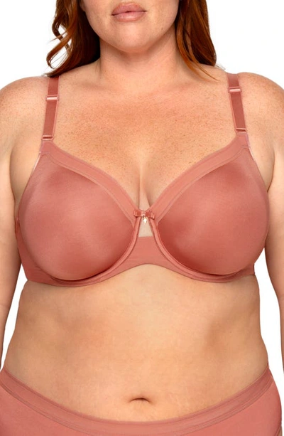 Shop Curvy Couture Silky Smooth Underwire Unlined Bra In Desert Dawn