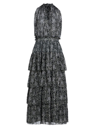 Shop Love The Label Women's Zandra Abstract Tiered Midi-dress In Shalini Print