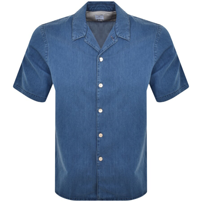Shop Paul Smith Casual Fit Short Sleeved Shirt Blue
