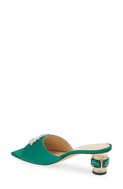 Nalebe Aurum Embellished Slide Sandal In Emerald Green