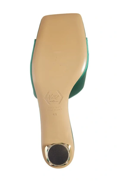 Nalebe Aurum Embellished Slide Sandal In Emerald Green