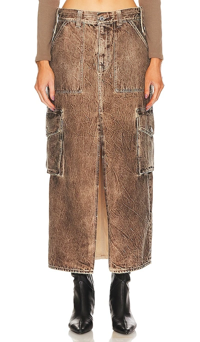 Shop Grlfrnd Raquel Cargo Skirt In Brown