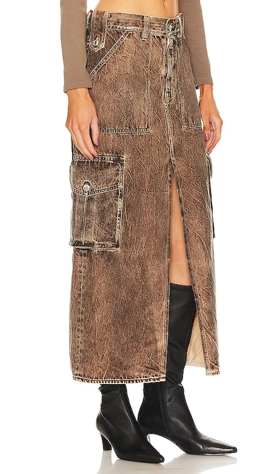 Shop Grlfrnd Raquel Cargo Skirt In Brown