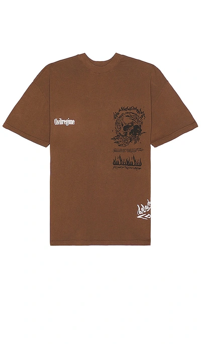 Shop Civil Regime Bloom Through This American Classic Oversized Tee In Taupe