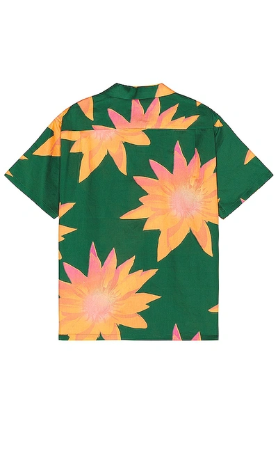 Shop Double Rainbouu Short Sleeve Hawaiian Shirt In Green