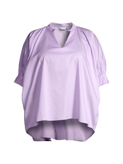 Shop Harshman Women's Medina Puff-sleeve Cotton Blouse In Lilac