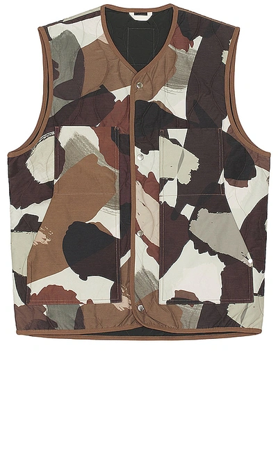 Shop Norse Projects Peter Camo Nylon Insulated Vest In Espresso