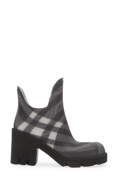 Shop Burberry Marsh Textured Ankle Boot In Black Ip Chk