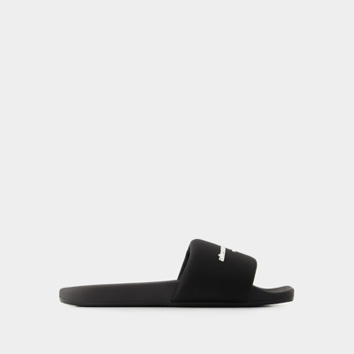 Shop Alexander Wang Aw Pool Slides -  - Nylon - Black