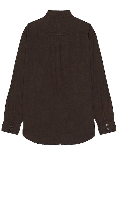 Shop Thrills Hemp Minimal  Oversize Long Sleeve Shirt In Postal Brown