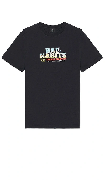 Shop Thrills Royal Habits Merch Fit Tee In Black