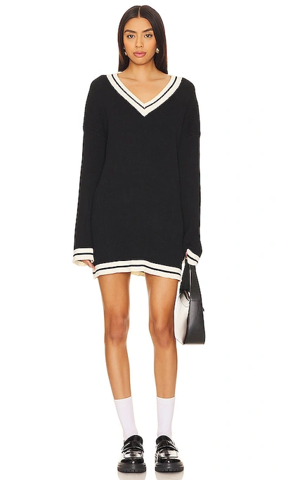 Shop Sndys Colbie Varsity Sweater In Black