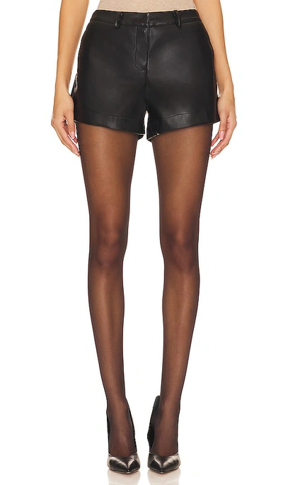 Shop Sndys Wendy Faux Leather Shorts In 黑色