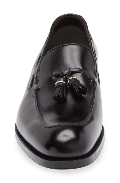 Tom Ford Burnished Leather Edgar Tassel Loafers In Black