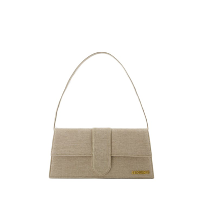 Shop Jacquemus Le Bambino Long Bag - Leather - Light Beige In White