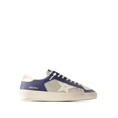 Shop Golden Goose Stardan Sneakers - Leather - Grey In Blue
