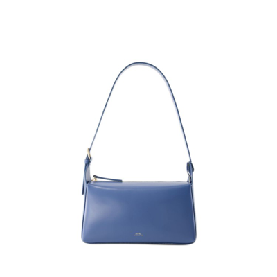 Shop Apc Virginie Baguette Bag - Leather - Ocean Blue