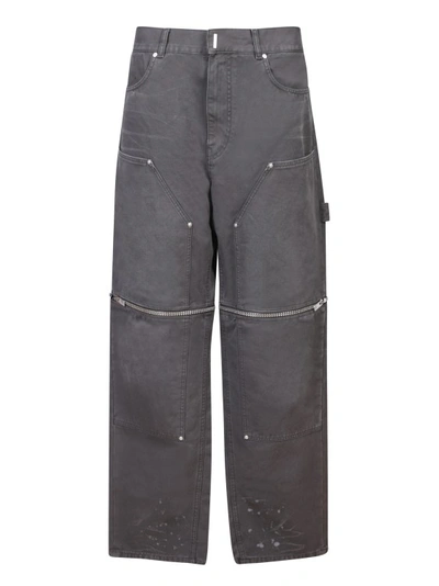 Shop Givenchy Wide Leg Jeans In Grey