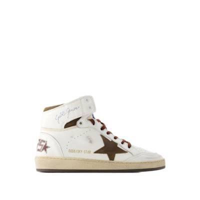 Shop Golden Goose Sky Star Sneakers - Leather - Multi In White