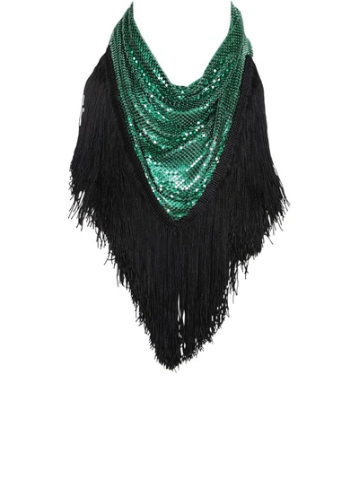 Shop Paco Rabanne Shiny Metal Scarf In Green